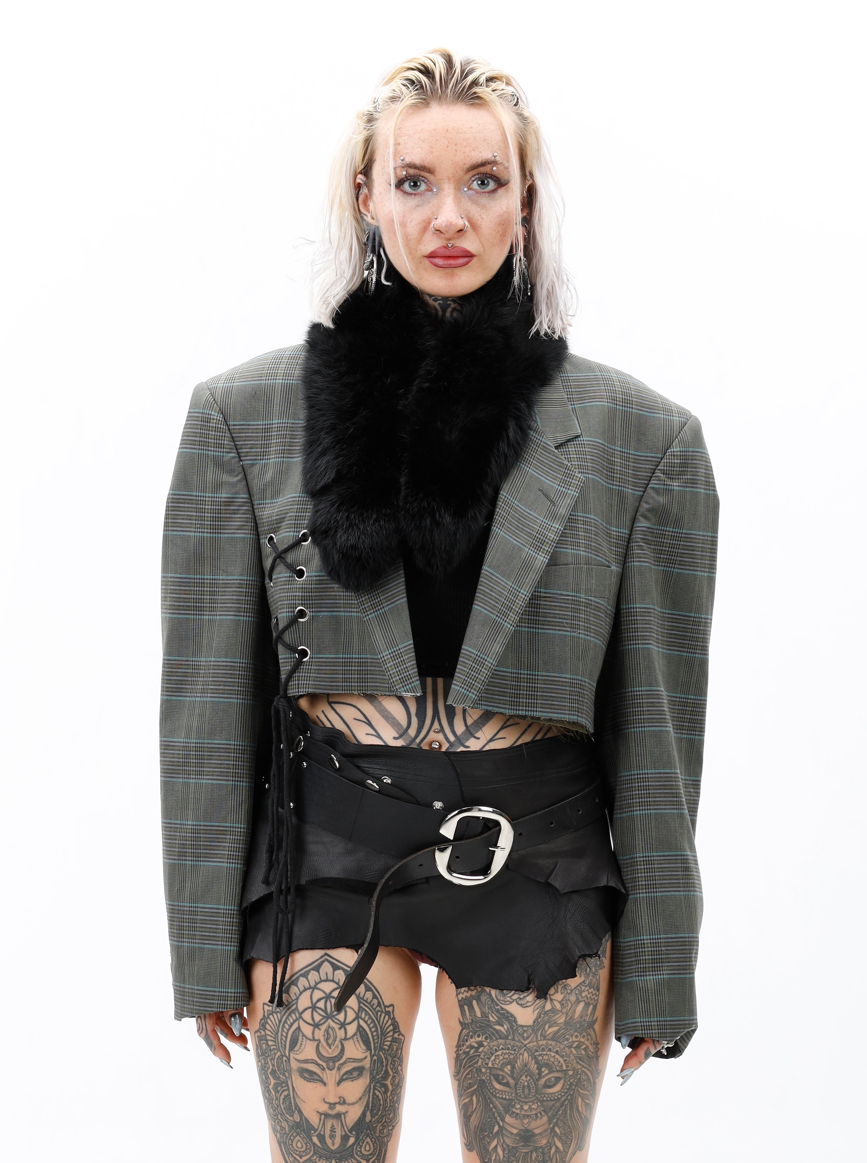 Nappa Leather Layering Skirt