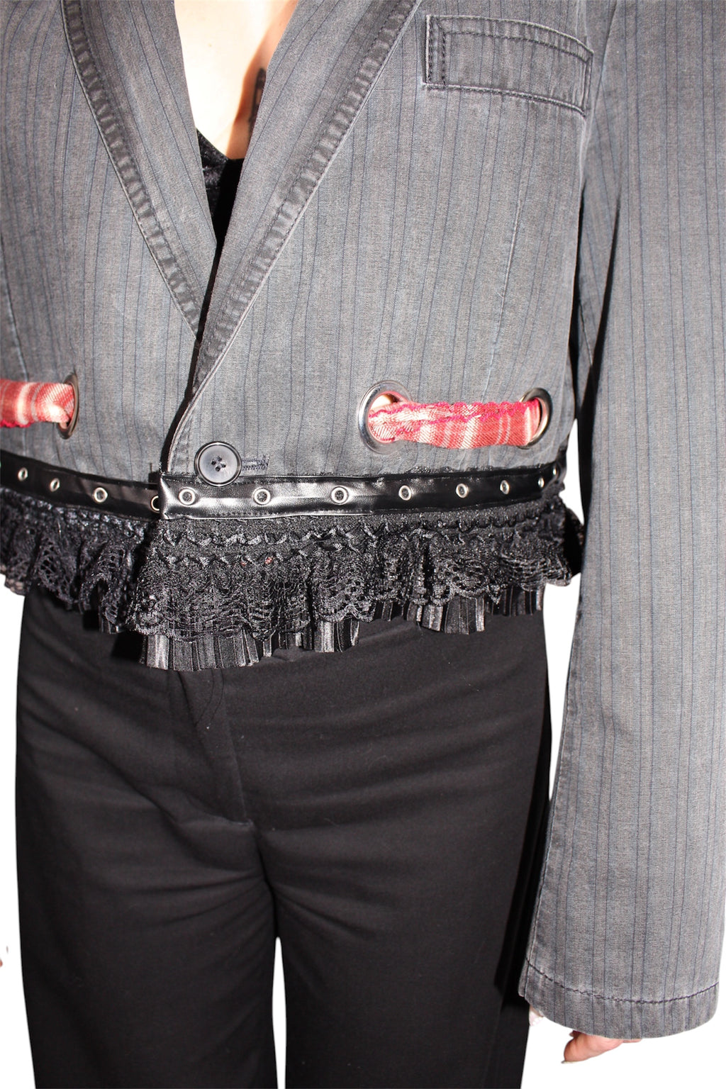 Cropped Blazer with lace