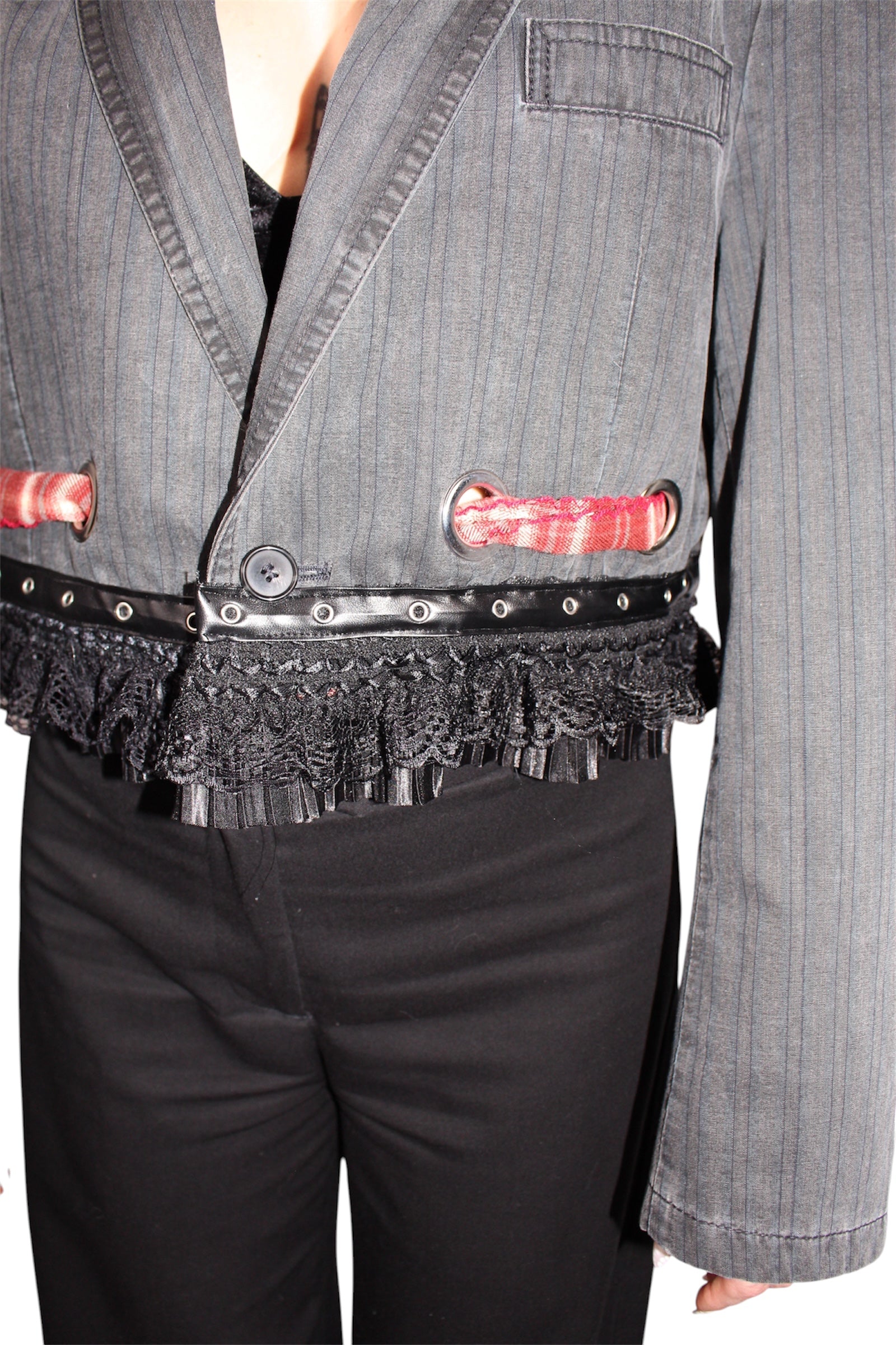 Cropped Blazer with lace
