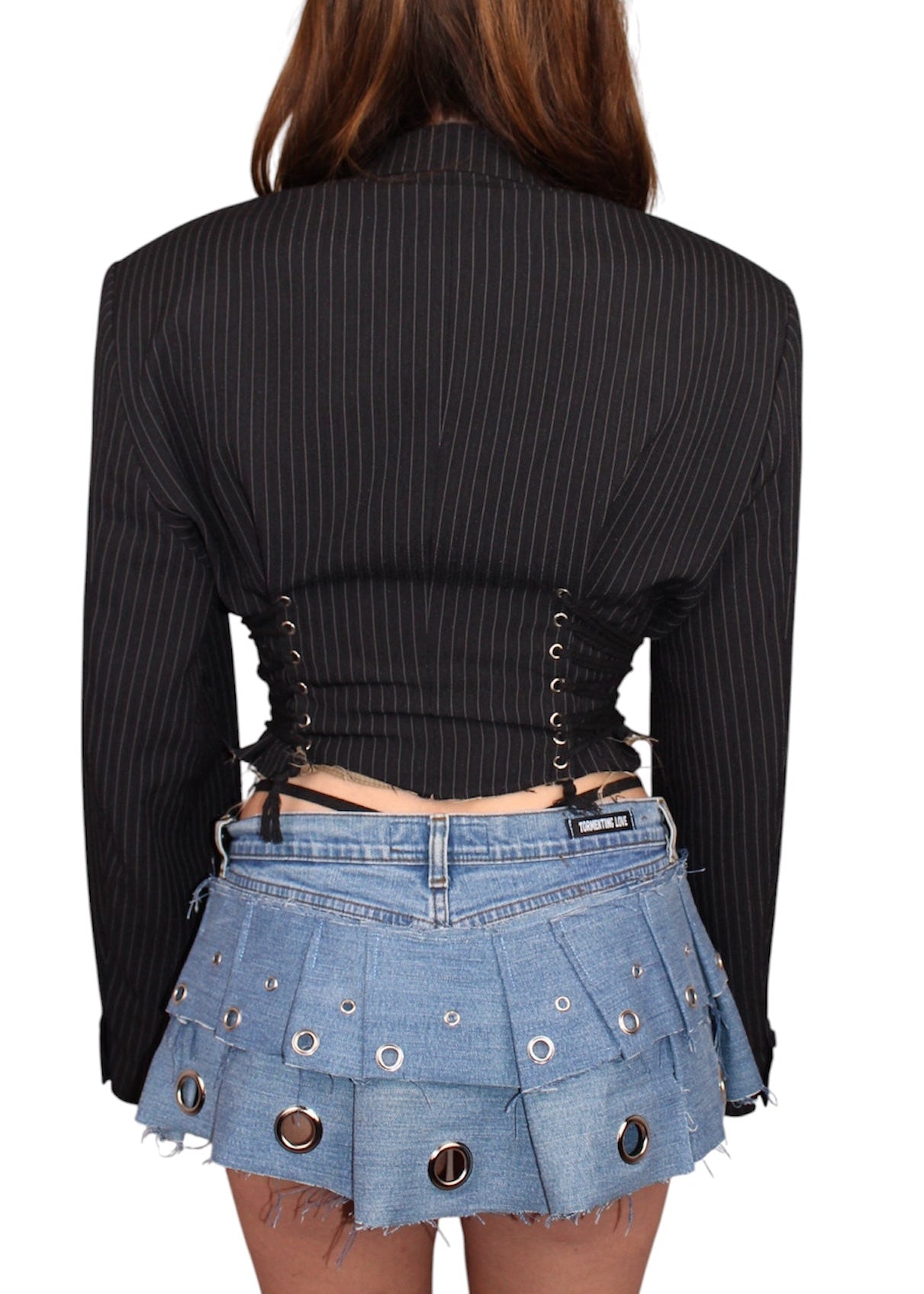 Cropped Blazer with a drawstring waist