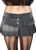 Grey Denim Skirt
