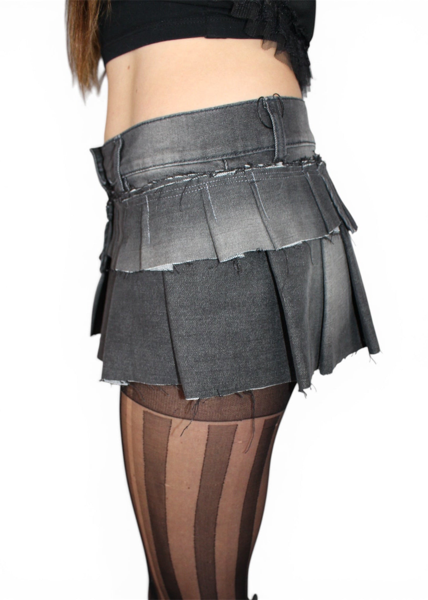 Grey Denim Skirt