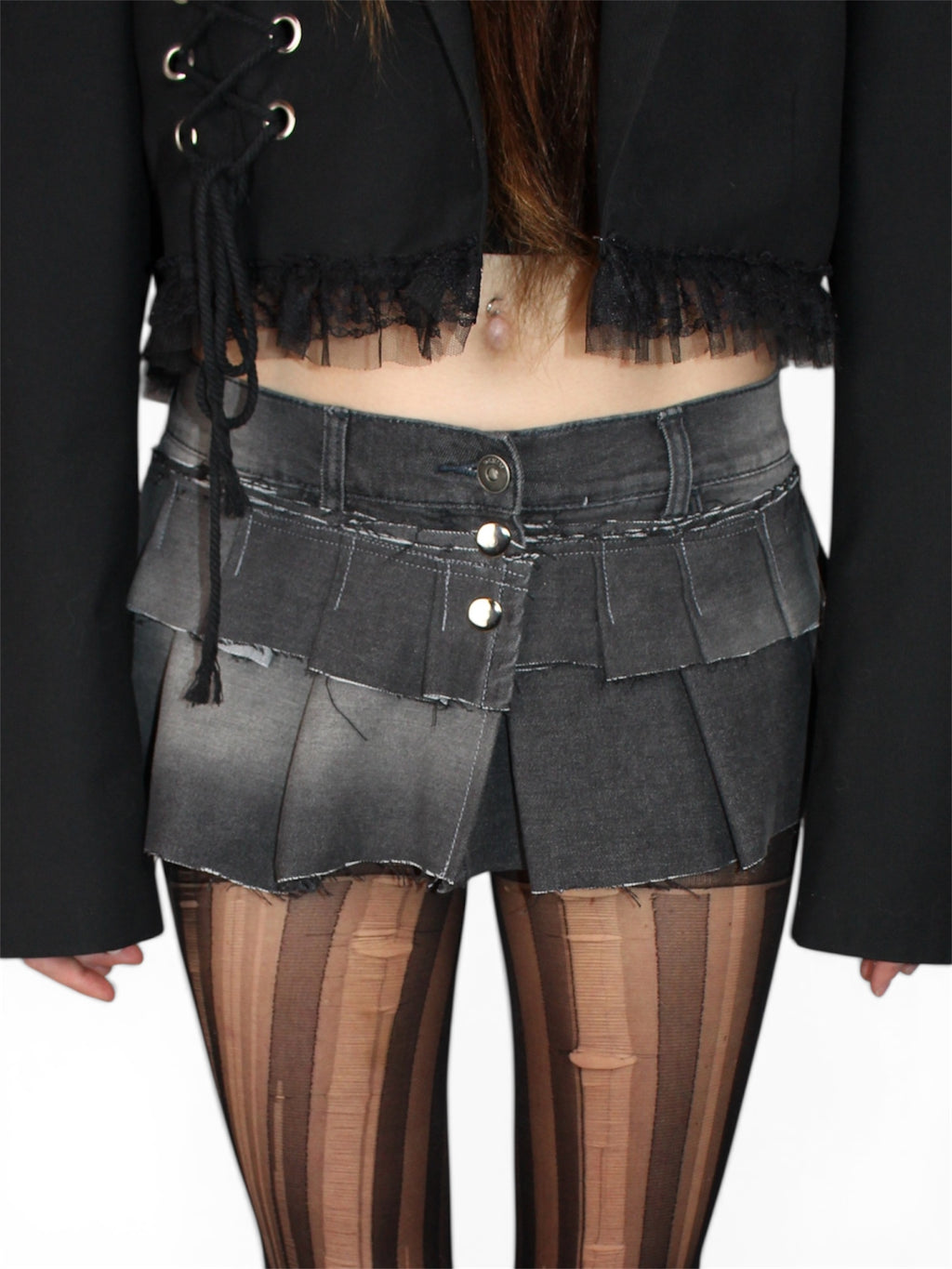 Grey Denim Skirt
