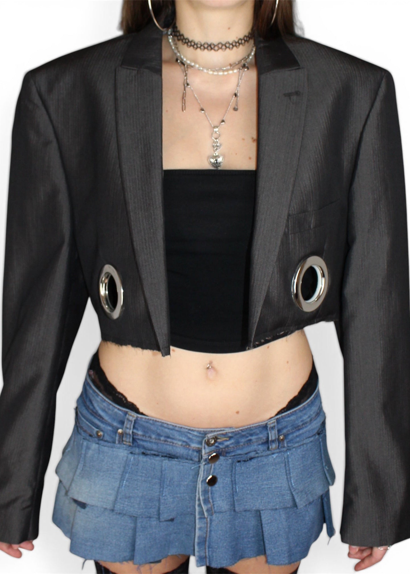 Silver/Grey Cropped Blazer