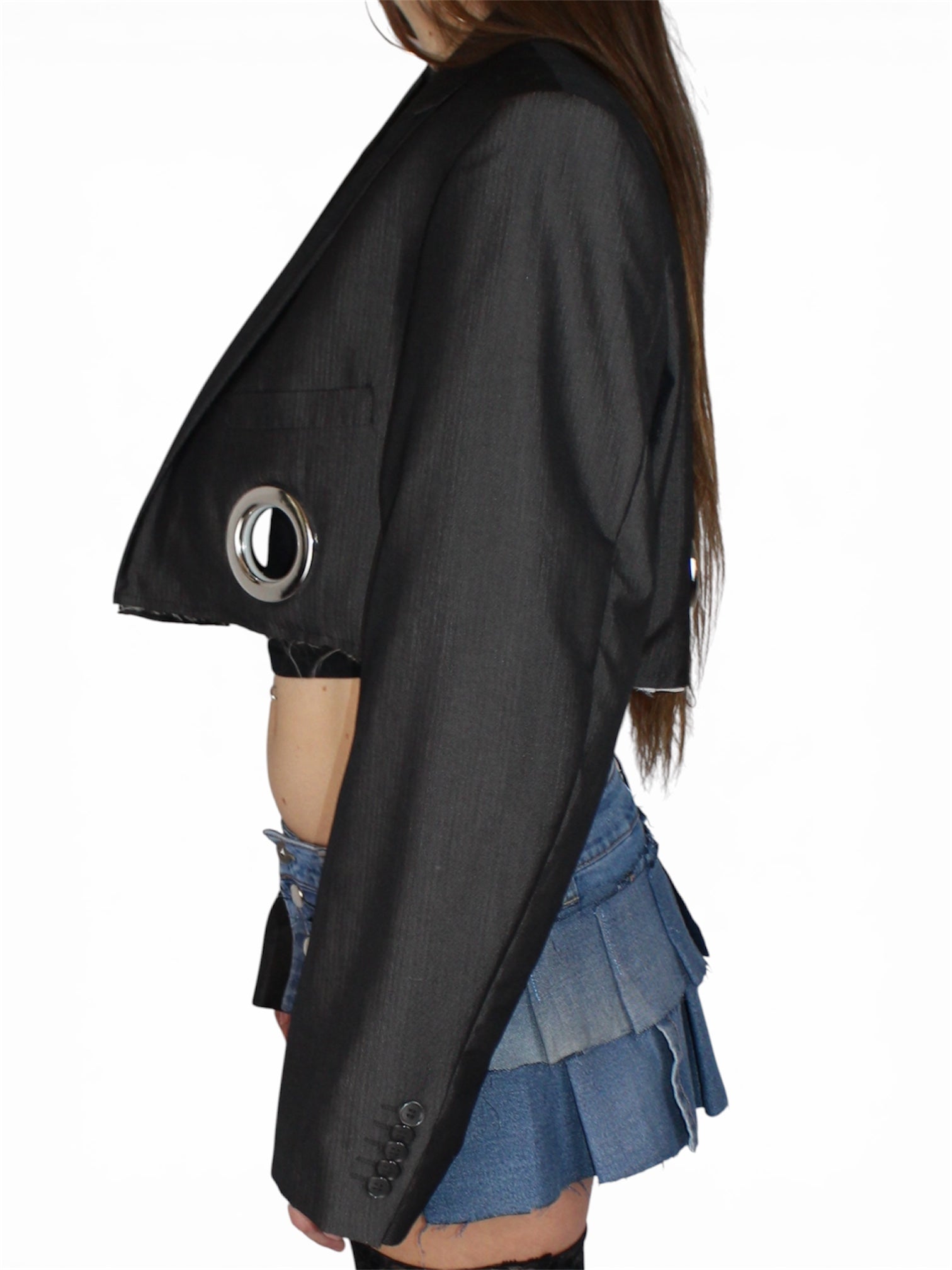 Silver/Grey Cropped Blazer