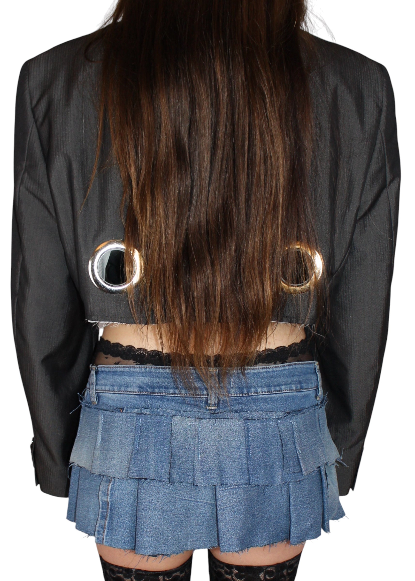 Silver/Grey Cropped Blazer